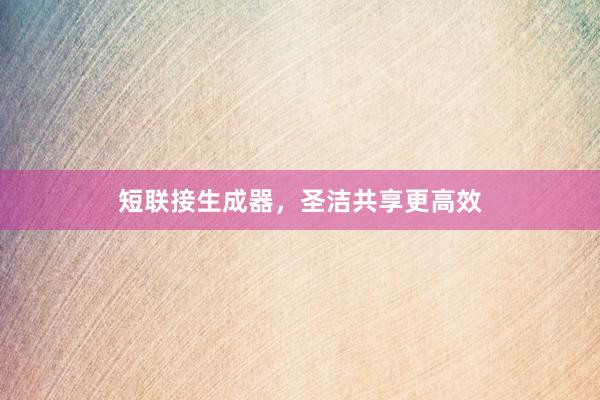 短联接生成器，圣洁共享更高效